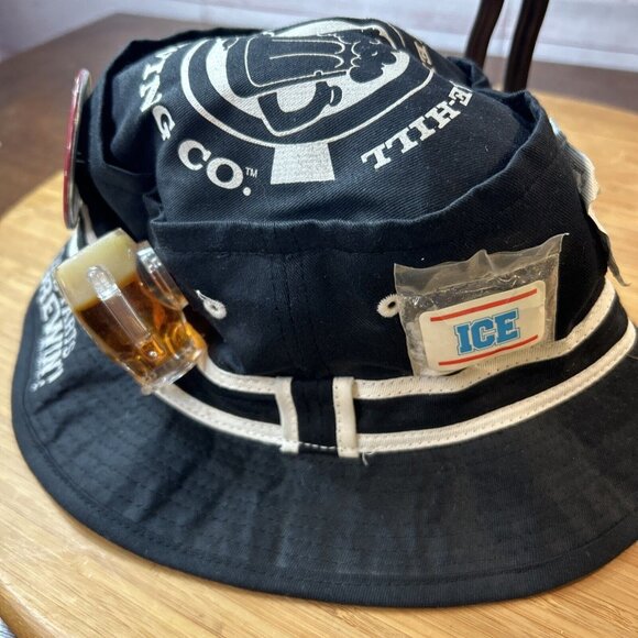 Men’s Black Party Hat Hangover Old Fart Over the Hill Birthday Beer Fishing Gear - Picture 7 of 7